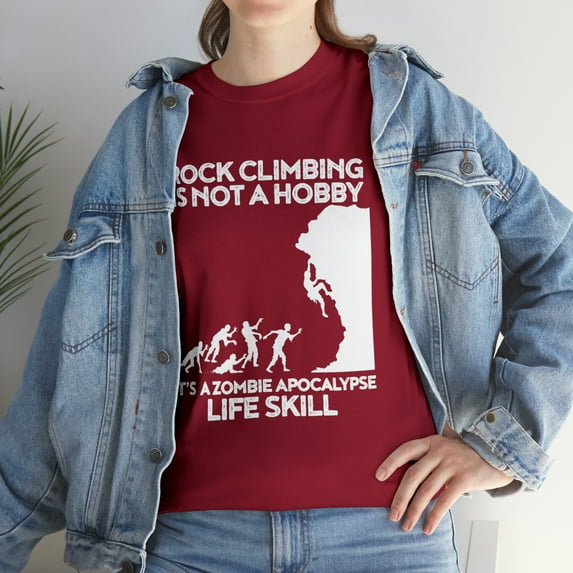 Funny Rock Climbing Zombie Escape Climber T-Shirt