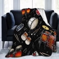 thumbnail image 1 of Funny Rock Drum Stand Fleece Plush Throw Blanket Comforter Faux Fur Soft Cozy Warm Fluffy Microfiber Fuzzy Blanket for Bed Couch Sofa Chair Fall Nap Travel Camp Picnic 60"x50", 1 of 5