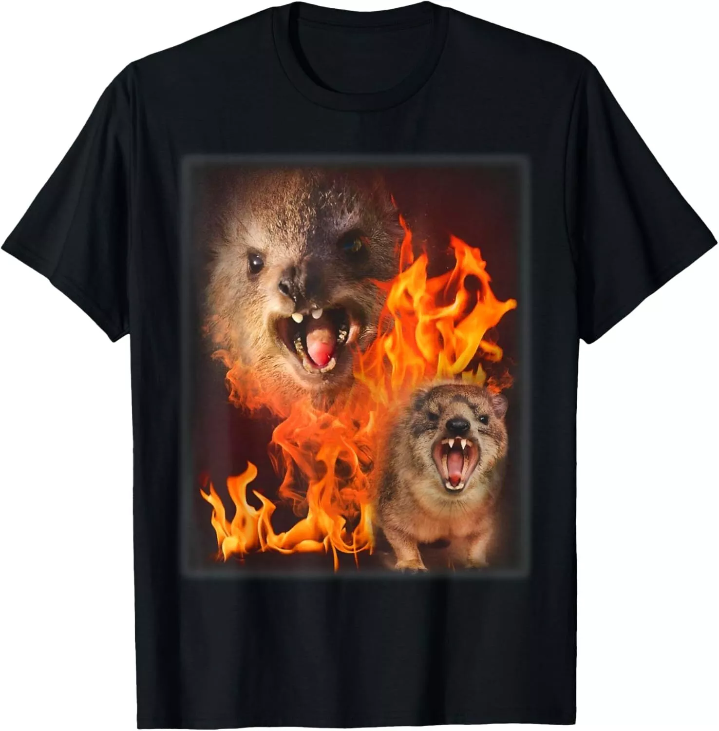 Funny Rock Hyrax Fire Meme T-Shirt Hoodie - Walmart.com