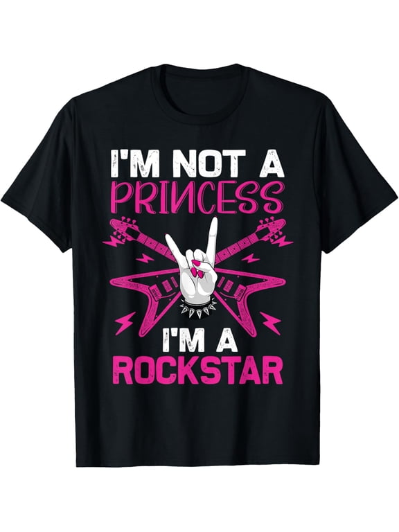Funny Rock Star Art For Girls Women Kids Punk Rock And Roll T-Shirt