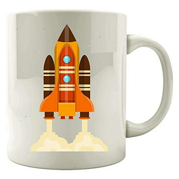 Funny Rocket 11 oz Coffee Mug - Ship Launch Sonic Boom Blast White Ceramic Gift