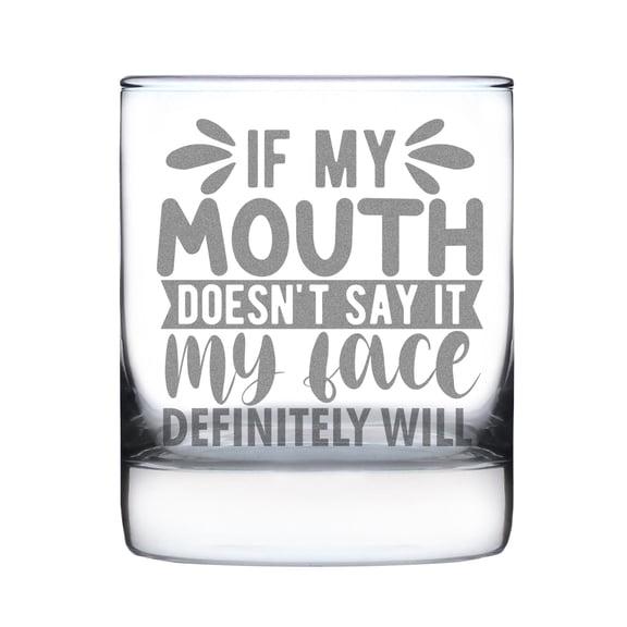Funny Rocks Glass, Hand Engraved Etched 10oz, Unique Barware Gift, Novelty Drinking Glass with Sayings, Dad Conversation Starter