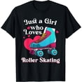 thumbnail image 1 of Funny Roller Skating Gift For Girls Women Cool Roller Skate T-Shirt Black Small, 1 of 4
