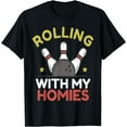 thumbnail image 1 of Funny Rolling With My Friends Bowling T-Shirt, 1 of 4