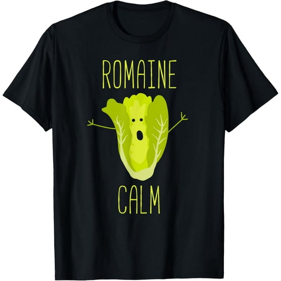 Funny Romaine Calm Lettuce Pun Gift for Men Women Short Sleeve Casual T-Shirt