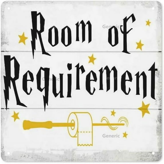 Funny Room of Requirement Sign Hanging Printed Wall Plaque Signs Hanging Sign Home Decor Farmhouse Signs For Bathroom Wizardry Theme Bathroom Decor Wall Art Sign Metal Tin Sign Wall Decor 8 * 8 in