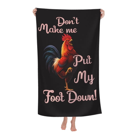 Funny Rooster Chicken Lover Bath Towel Soft and Highly Absorbent for Adults