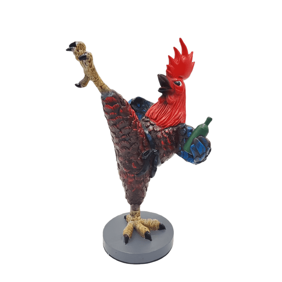 Funny Rooster Figurine Statue, Whimsical Chicken Home Decor Accent, Table Shelf Display