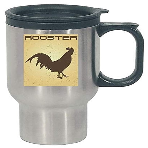 Funny Rooster Stainless Steel Travel Mug - Unique Chicken Design for Hot & Cold Drinks
