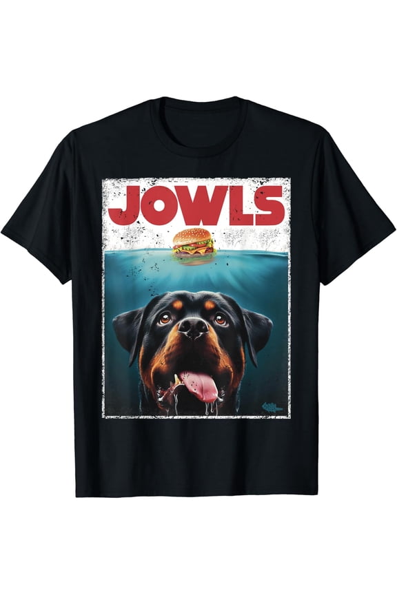 Funny Rottie Rottweiler Jowls Burger, Giant Tank Dog Mom Dad T-Shirt Unisex S-5XL Hot Trending Shirt, Vintage Birthday Gift