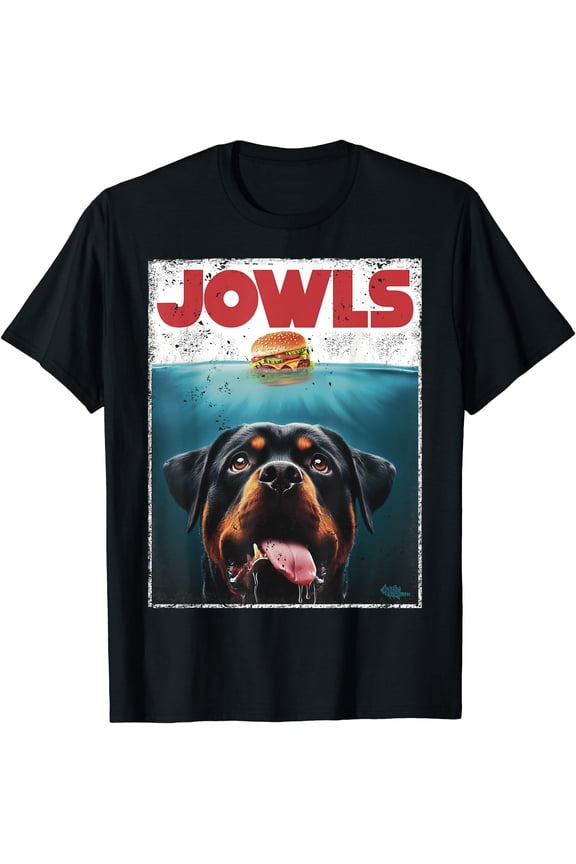 Funny Rottie Rottweiler Jowls Burger, Giant Tank Dog Mom Dad T-Shirt