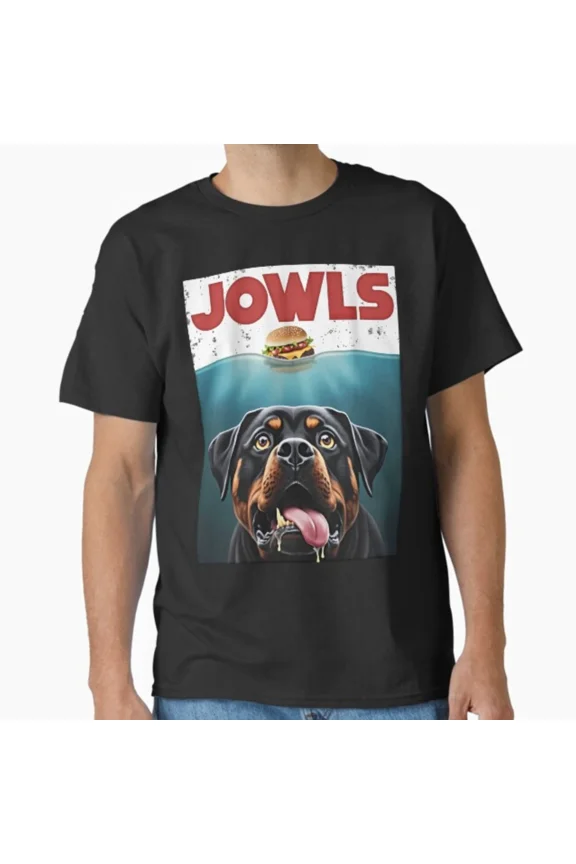 Funny Rottie Rottweiler Jowls Burger, Giant Tank Dog Mom Dad T-Shirt