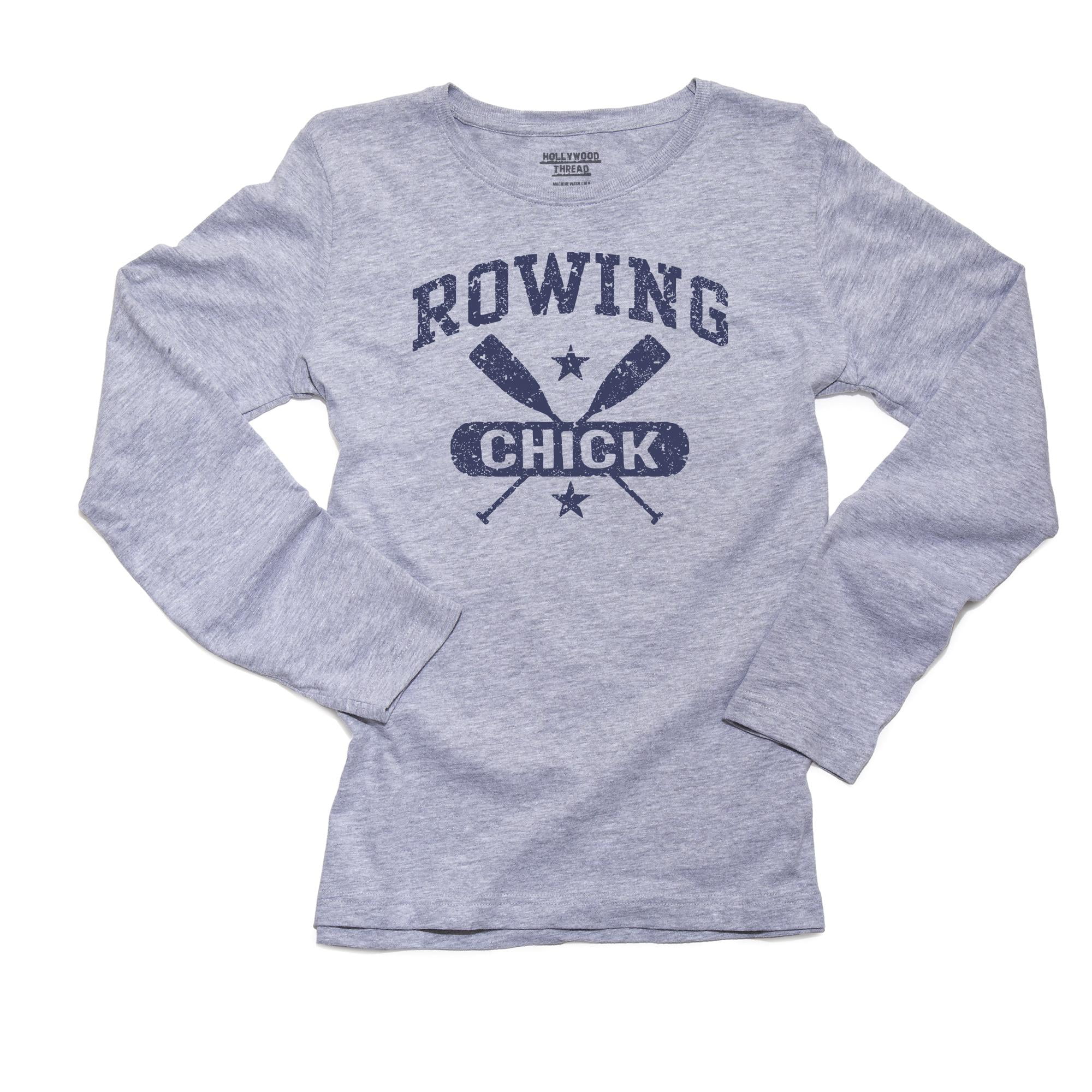 Funny Rowing Chick Crew Team Oars Logo Graphic Women s Long Sleeve