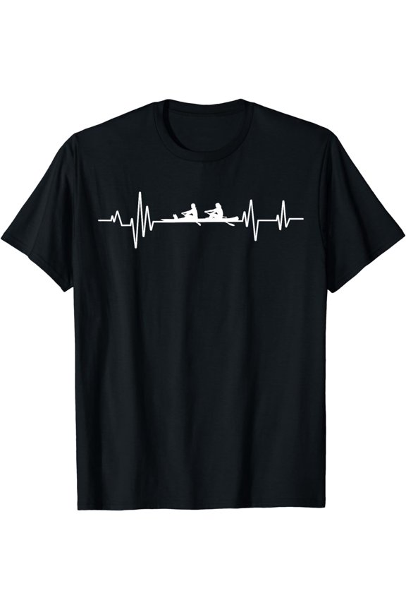 Funny Rowing Crew Gift | Cute Heartbeat Rowers Men Women T-Shirt