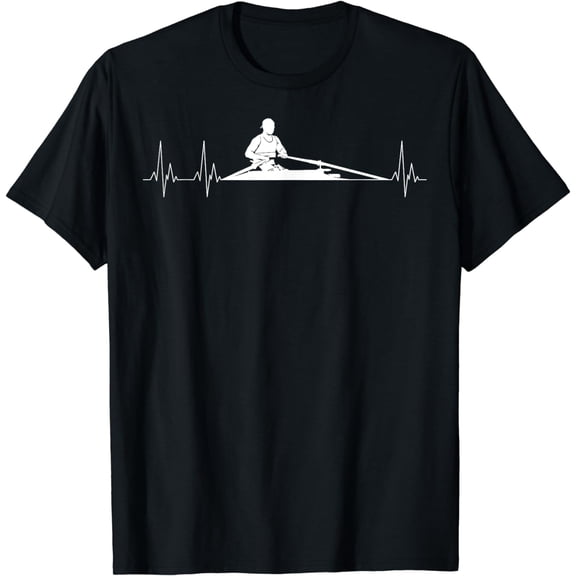 Funny Rowing Crew Gift | Cute Heartbeat Rowers Men Women T-Shirt