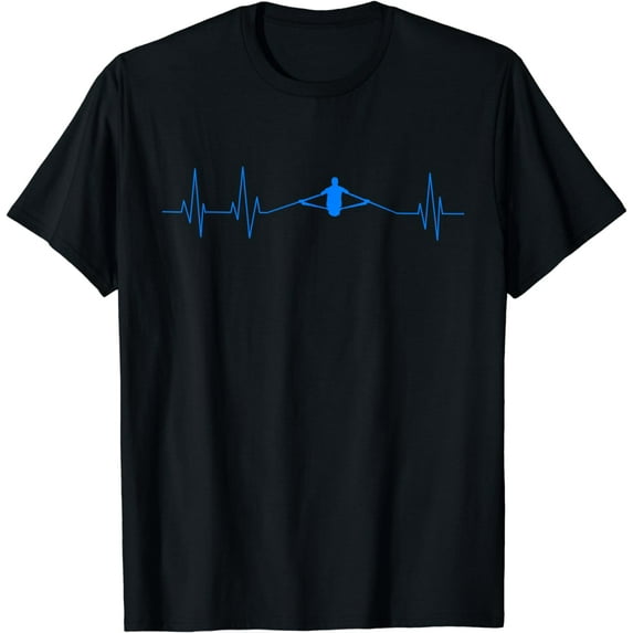 Funny Rowing Crew Gift | Cute Heartbeat Rowers Men Women T-Shirt