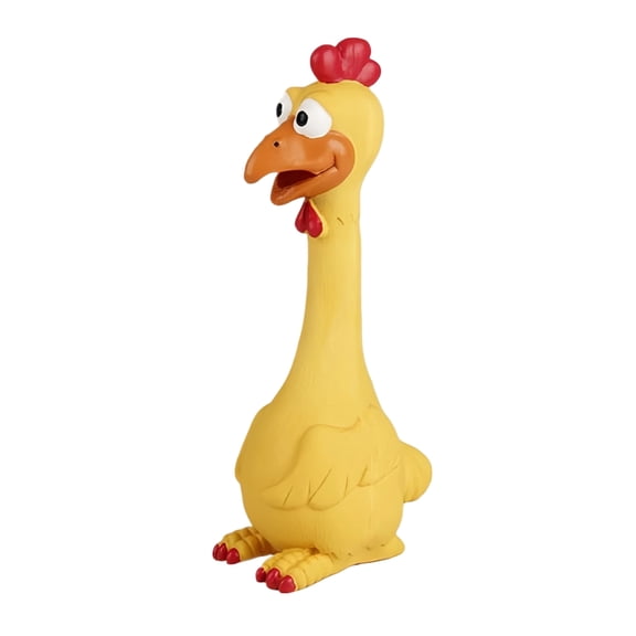 Funny Rubber Chicken Squeaky Dog Toy for Interactive Play and Fetch,High Visibility Fetch Toy for Puppies and Adult Dogs,Reduces Anxiety and Boredom - Yellow