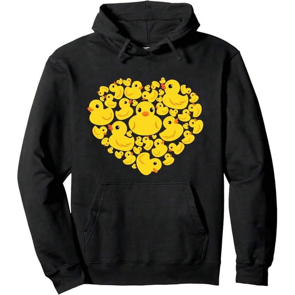 Funny Rubber Duck Hearts Quack Ducky Valentine's Day Gifts Pullover Hoodie
