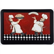 Funny Rug Teen Anti Fatigue Cushioned Comfort Mat Kitchen Garage Office Standing Mats (Pizza Pasta Chefs) Washable Mat Cute Rugs for Kitchen Front Door Bathroom 20x32 inch