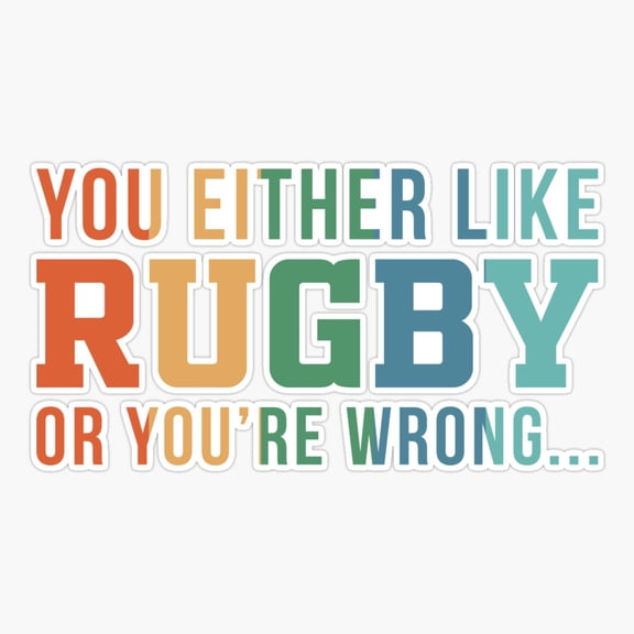 Funny Rugby Design Er, Phone Decal Water Bottle Stickers Car Decals, Funny Birthday Gift