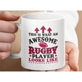 thumbnail image 1 of Funny Rugby Player Mug: Rugby Lover Gift, 1 of 5