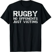 FAHUANGGE Funny Rugby Quote for Men Rugby No Opponents Just Victims T-Shirt