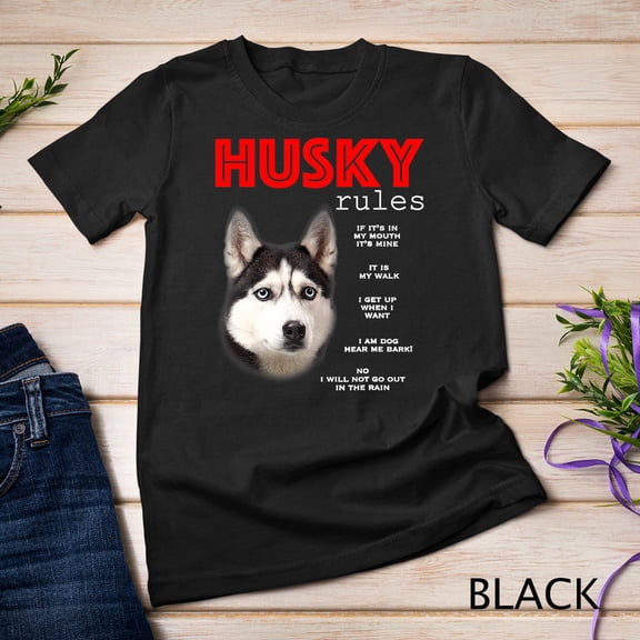 Funny Rules For The Owner Of A Siberian Husky Dog Lover Gift Unisex T-Shirt, for men & women, up to size 5XL