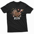 thumbnail image 1 of Funny Run Turkey T Shirt Thanksgiving Party Costume Graphic Tee Short Sleeve Round Neck Black S-5XL, 1 of 5
