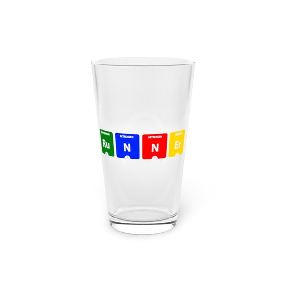Funny Runner Periodic Table of Elements Pint Glass, 16oz