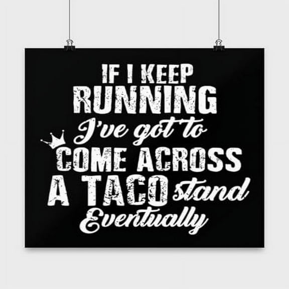 Funny Runner Art - Running Enthusiast - 13x13 Poster Print - Humor