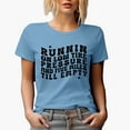 thumbnail image 1 of Funny Runnin on Low Tire Pressure and Five Miles Till Empty Quote, Groovy Retro Wavy Text Merch Gift, Baby Blue T-Shirt, Small, 1 of 5