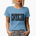 thumbnail image 1 of Funny Running Late Is My Cardio, Latecomer Work Out Quote, Groovy Retro Wavy Text Merch Gift, Baby Blue T-Shirt, 3XL, 1 of 5
