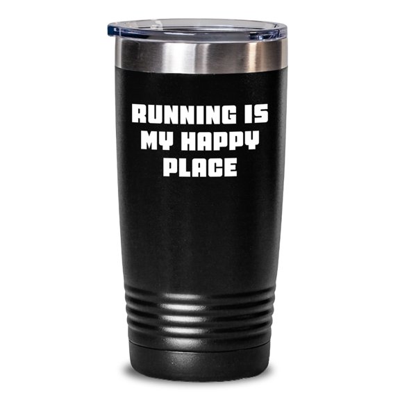 Funny Running Motivation Gifts for Women from Friends - 'Running Is My Happy Place' Christmas Unique Tumblers