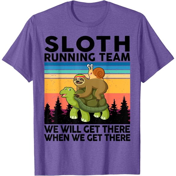 Funny Running Sloth Team Chill Attitude Unisex T-Shirt for Men Women Kids Toddler,Violet Color,Size M