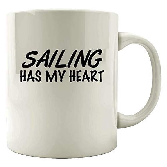 Sailing 11 oz Coffee Mug - Sailing Has My Heart White Ceramic Gift