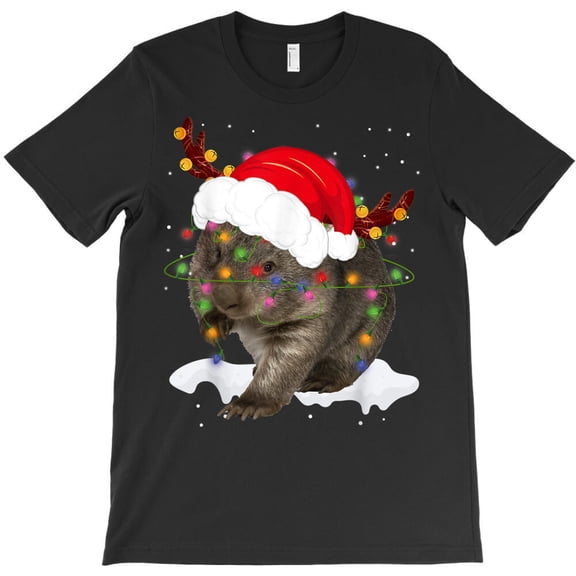 Funny Saint Nicholas Wombat Christmas Lights Lover Christmas Themed Cute and G30910 Unisex T-Shirt, Up to Size 5XL