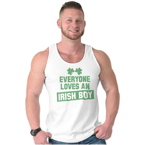 Funny Saint Patrick's Day Irish Boy Tank Top Sleeveless Tee Men Brisco Brands S