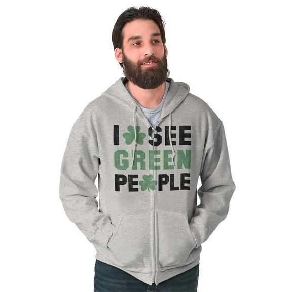 Funny Saint Patrick's Day Irish Pride Unisex Fleece Graphic Zip Up Hoodie Brisco Brands 4X