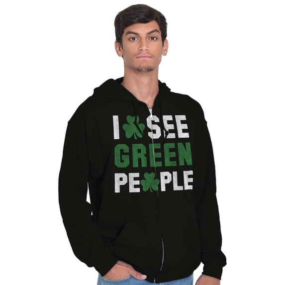 Funny Saint Patrick's Day Irish Pride Unisex Fleece Graphic Zip Up Hoodie Brisco Brands 5X