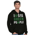 thumbnail image 1 of Funny Saint Patrick's Day Irish Pride Unisex Fleece Graphic Zip Up Hoodie Brisco Brands 4X, 1 of 5