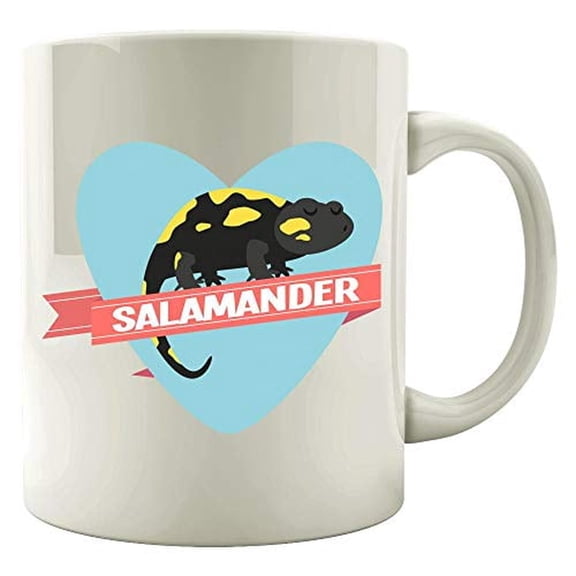 Funny Salamander 11 oz Coffee Mug - Mud Puppy Friend Heart White Ceramic Gift