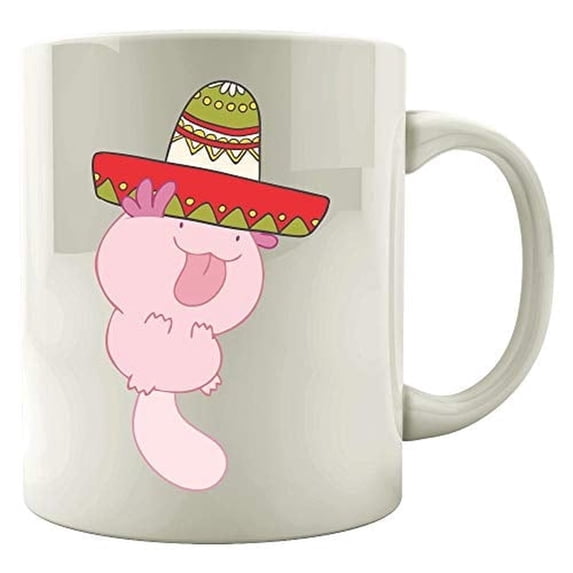 Funny Salamander 11 oz Coffee Mug - Wearing Sombrero Hat White Ceramic Gift