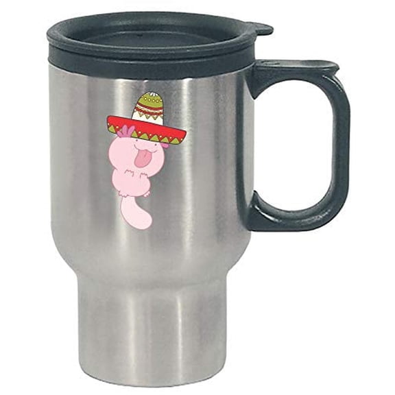 Funny Salamander - Wearing Sombrero Hat - Humor - Stainless Steel Travel Mug