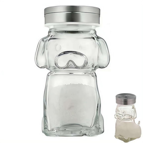 Funny Salt and Pepper Glass Bottle,Cute Animal Cat & Dog Salt and Pepper Shaker Containers with Stainless Steel Lids,Clear Glass Farmhouse Kitchen Decor for Kitchen Cooking BBQ Bar Camping