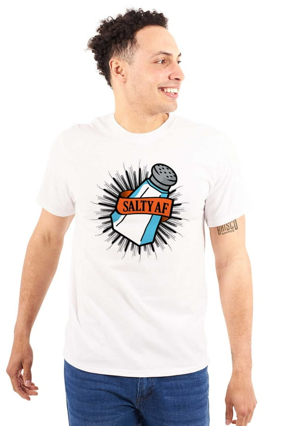 Funny Salty AF Sarcastic Joke Plus Size Crewneck Graphic Tee Shirt Brisco Brands 5X