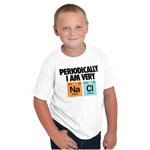 Funny Salty Chemistry Science Joke Crewneck T Shirts Boy Girl Teen Brisco Brands L