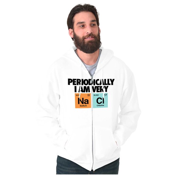 Funny Salty Chemistry Science Joke Unisex Fleece Graphic Zip Up Hoodie Brisco Brands 2X