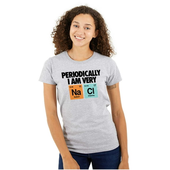Funny Salty Chemistry Science Joke Womens Slim Fit Graphic Tee Brisco Brands S