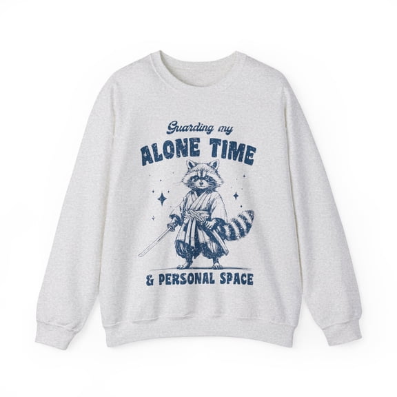 Funny Samurai Raccoon Sweatshirt Retro Introvert Antisocial Raccoon Shirt