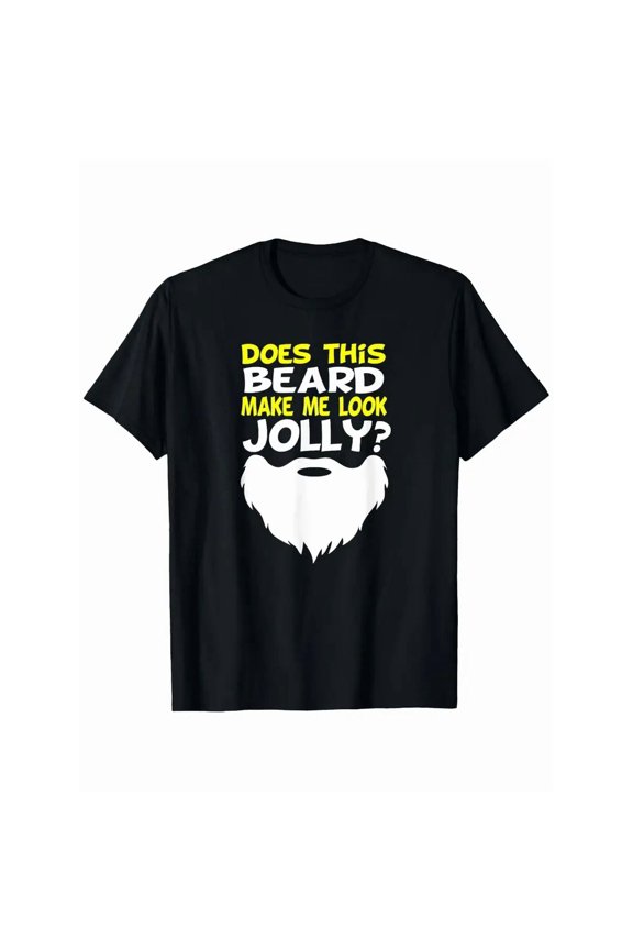 Funny Santa Beard Joke Graphic T-Shirt, Lightweight Casual Crewneck, Unisex Adult